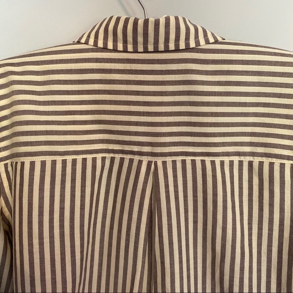 Madewell Striped Tie Front Long Sleeve Shirt - Picture 6 of 7